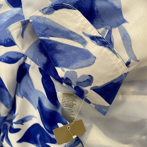 NWOT Blue & White Open Front Floral Jacket Size 16 - Picture 8 of 8